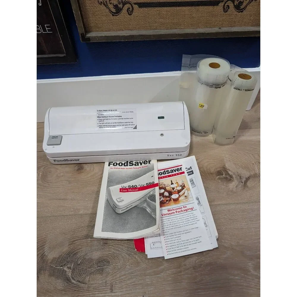 FoodSaver VAC 550 Vacuum Sealer Tested Works Manual + 2 Bag Rolls